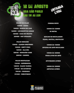 2º Estado de Rock,bandas,artistas visuais,expositores,feirantes,projeção de filmes,Reciclar,Reutilizar,Reduzir