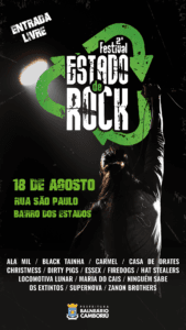 2º Estado de Rock,bandas,artistas visuais,expositores,feirantes,projeção de filmes,Reciclar,Reutilizar,Reduzir