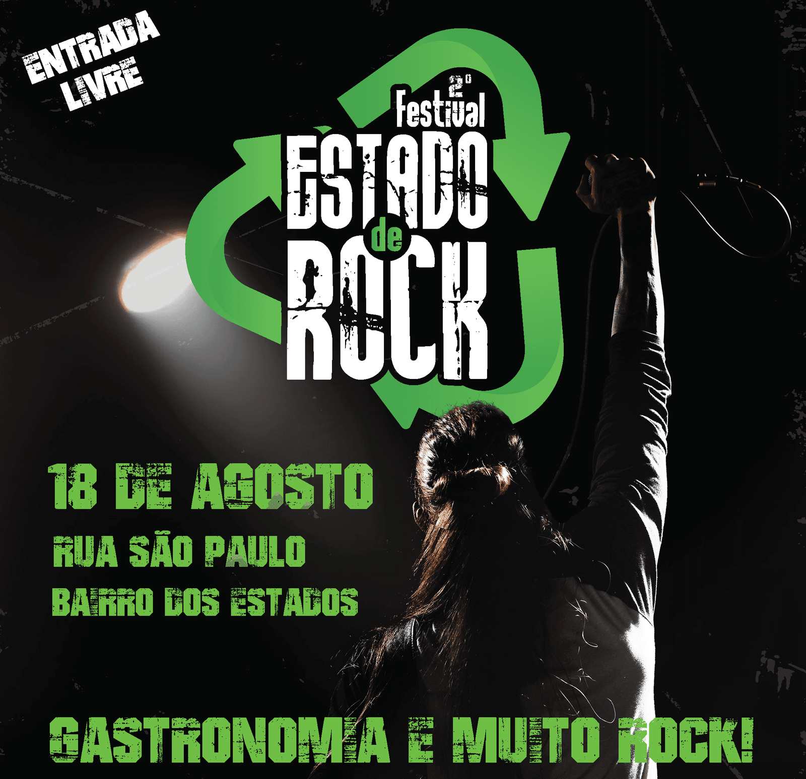 2º Estado de Rock,bandas,artistas visuais,expositores,feirantes,projeção de filmes,Reciclar,Reutilizar,Reduzir