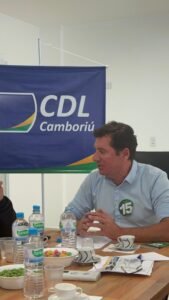 CDL Camboriú,Edson Piriquito,Candidato a prefeito,reunião,reinvindicações,Camboriú