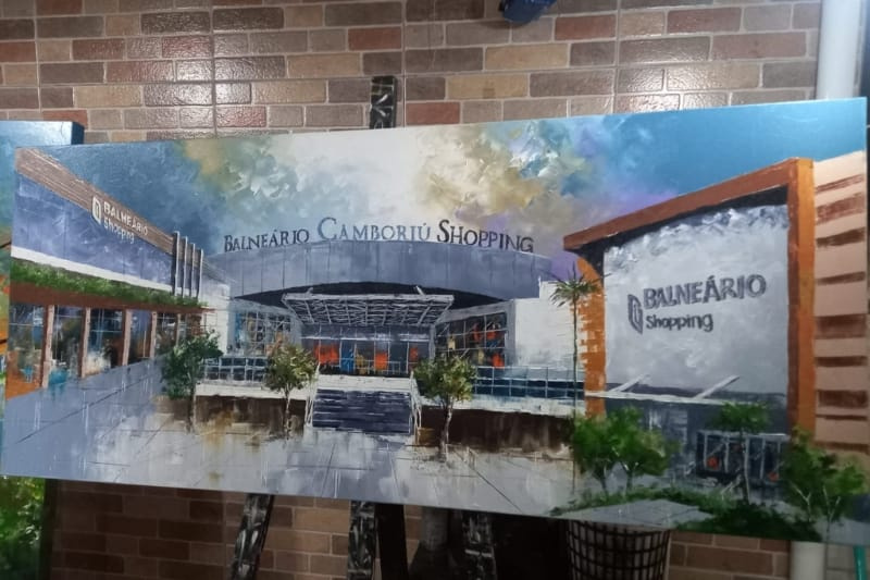 telas em óleo,pontos famosos,exposição especial,17 anos do Balneário Shopping,passeio impressionista