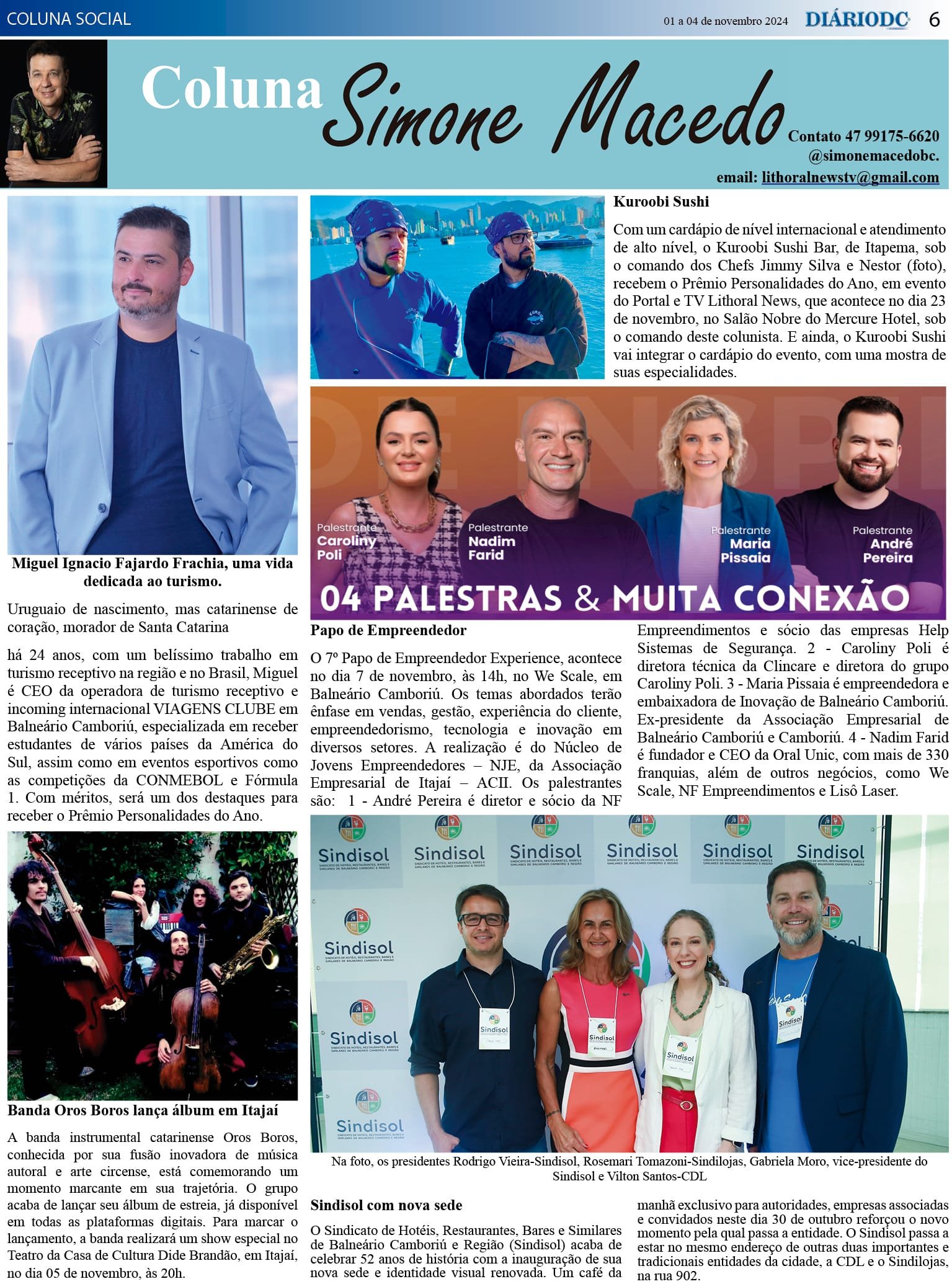 Coluna social Simone Macedo,Jornal Diário DC