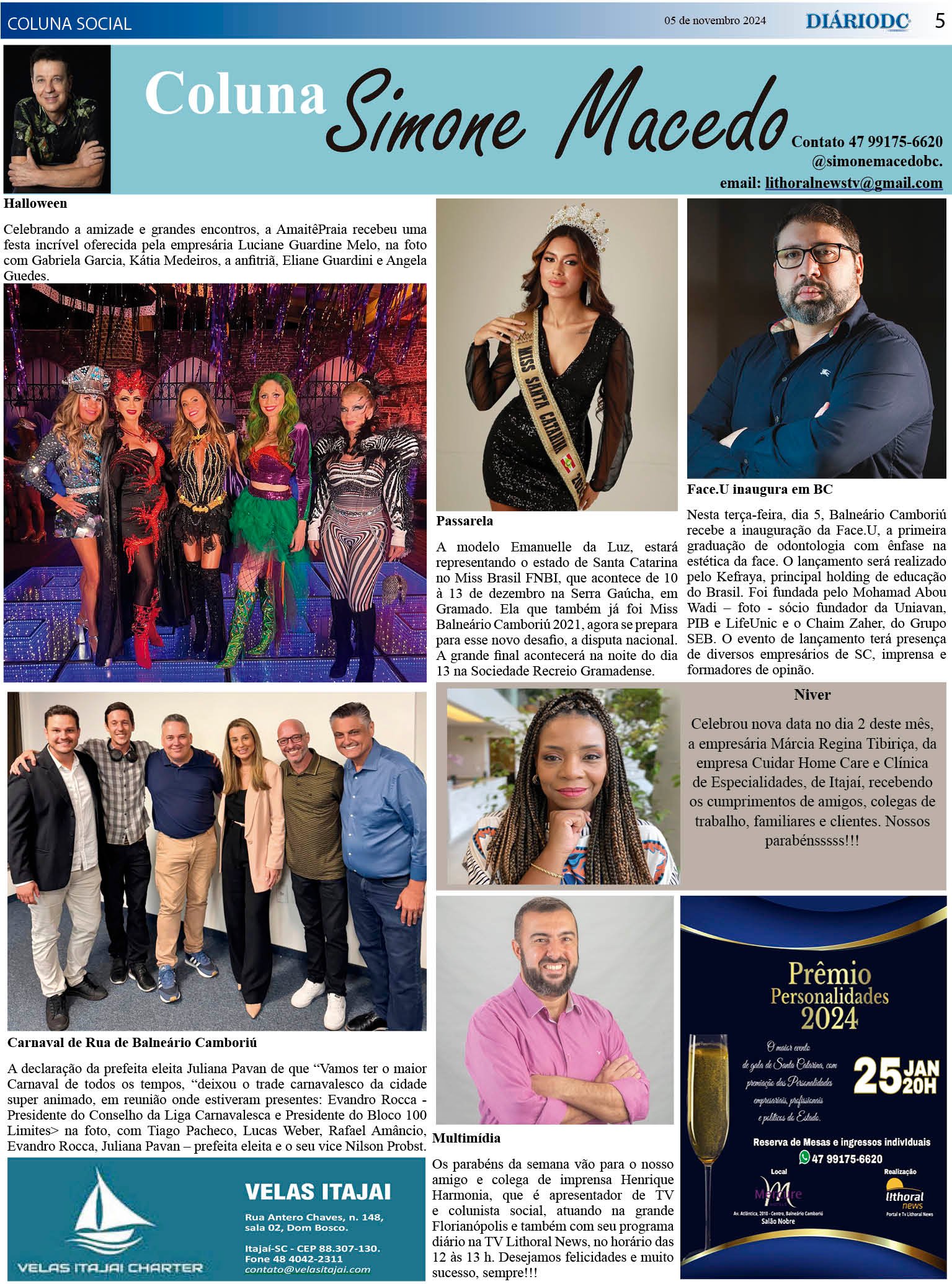 Coluna Social Simone Macedo - Jornal Diário DC - 06 novembro24