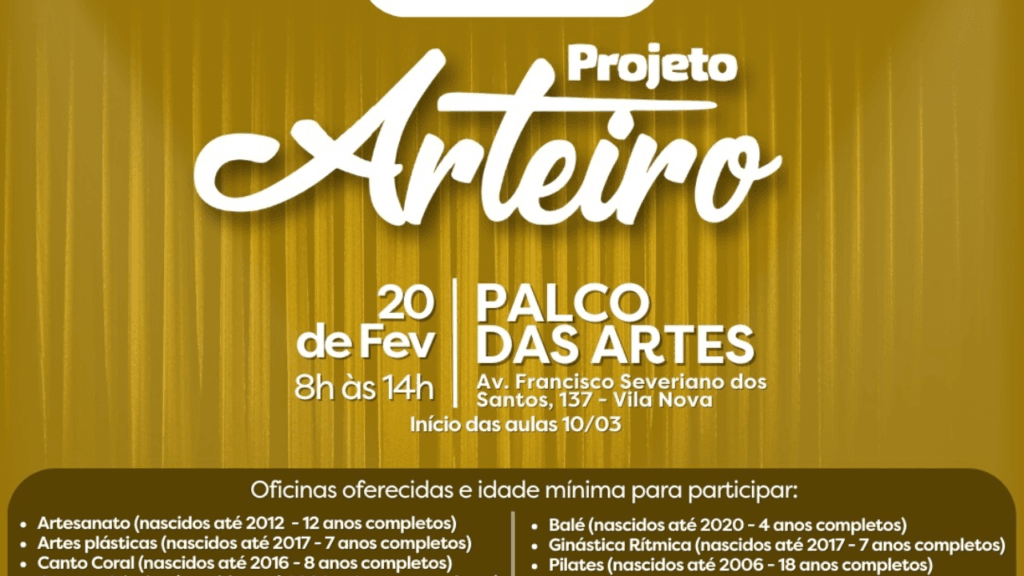 expressão artística,oficinas gratuitas,educação cultural,Porto Belo,habilidades artísticas