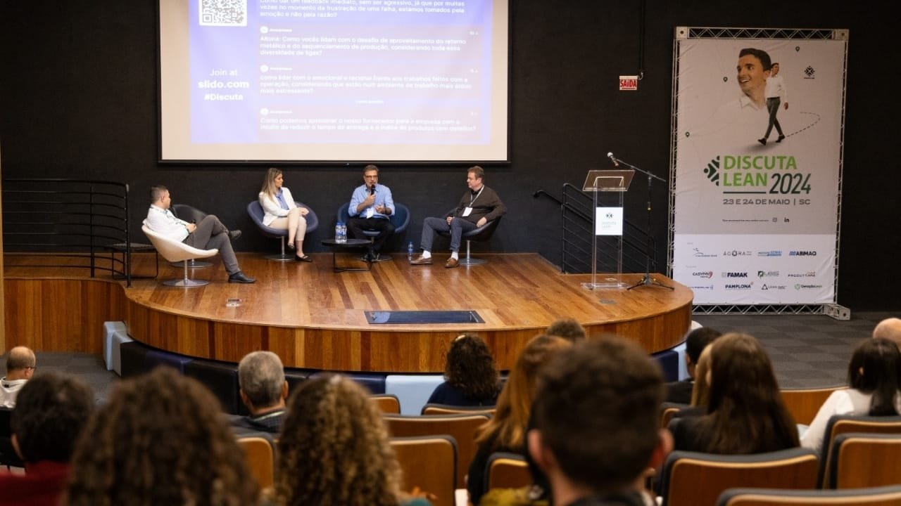 Discuta Lean 2025,Lean Manufacturing,Whirlpool,melhoria contínua,produtividade industrial,Joinville,visita técnica,workshops,cases de sucesso,eficiência operacional
