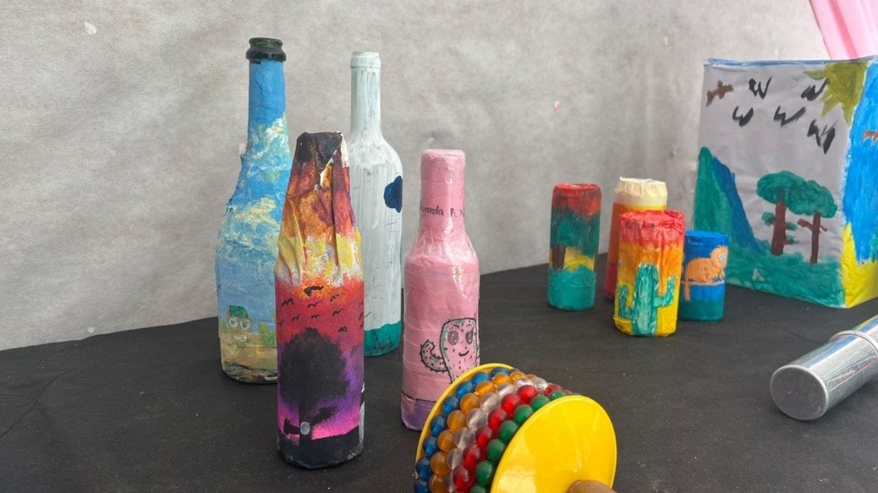 CEM Ariribá,instrumentos com sucata,educação ambiental