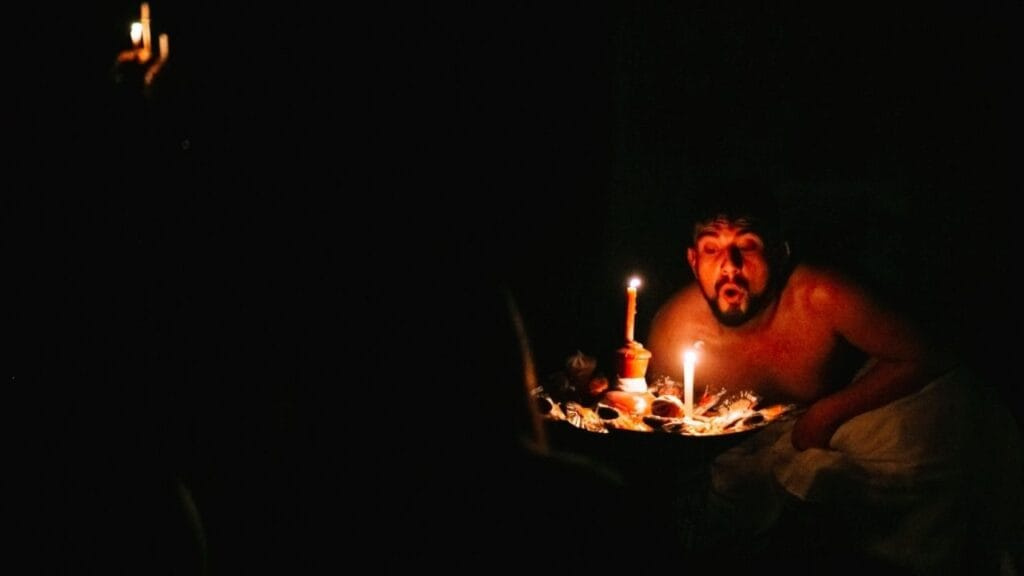 espetáculo sAgrado Itapema,teatro religiões matriz africana,João Tomaz Santos,cultura afro-brasileira SC,Grupo Reminiscências