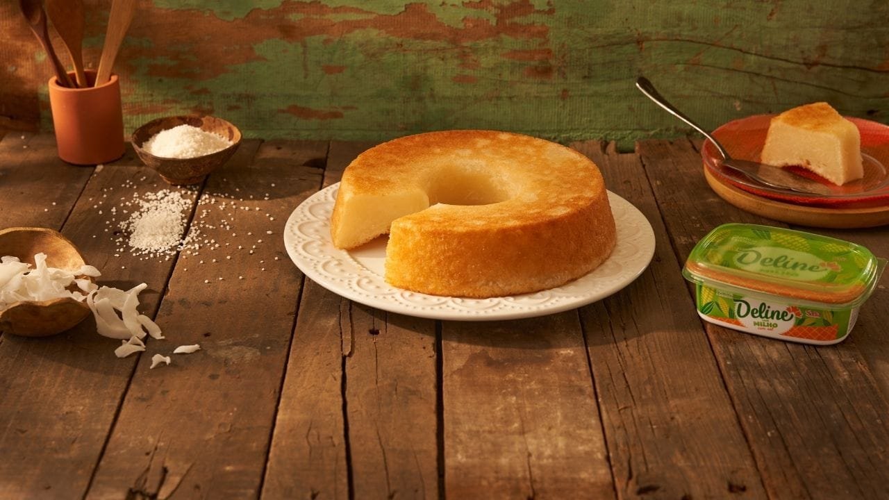 bolo de grude,receita com Deline Milho,bolo de tapioca
