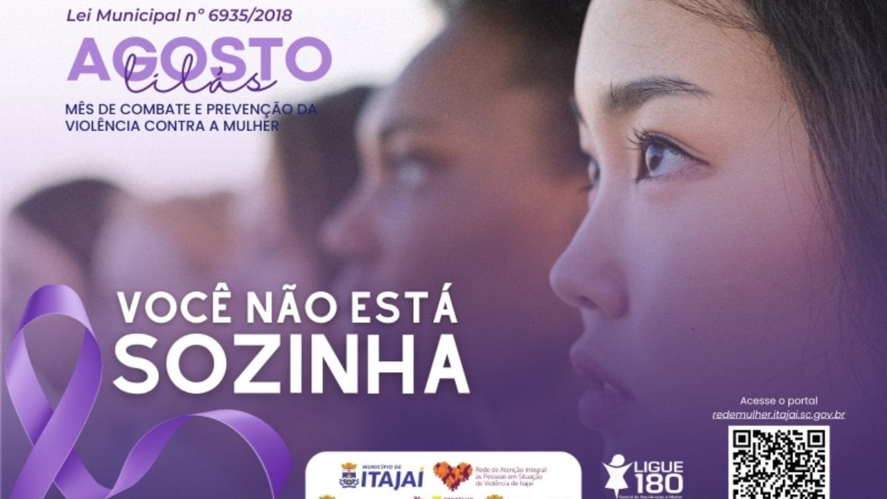 Agosto Lilás Itajaí,combate à violência contra mulheres,ação comunitária Beira-Rio