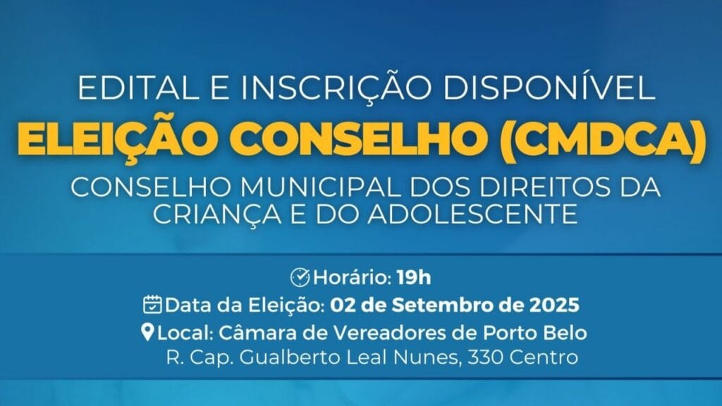 CMDCA Porto Belo,eleição Conselho da Criança,inscrições Conselho Municipal