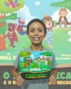 Samuell Vítor,escritor autista,livro O Sapo Sapeca,autismo e literatura,Azul Diferente e Perfeito