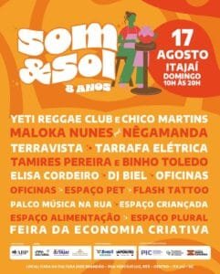 Som&Sol Itajaí,programação cultural Itajaí,eventos gratuitos Itajaí,Casa da Cultura Dide Brandão,feira criativa Itajaí