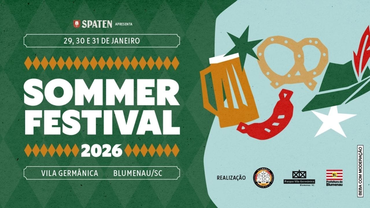 Sommer Festival Blumenau 2026,show Menos é Mais,eventos SC 2026,festival de música Blumenau