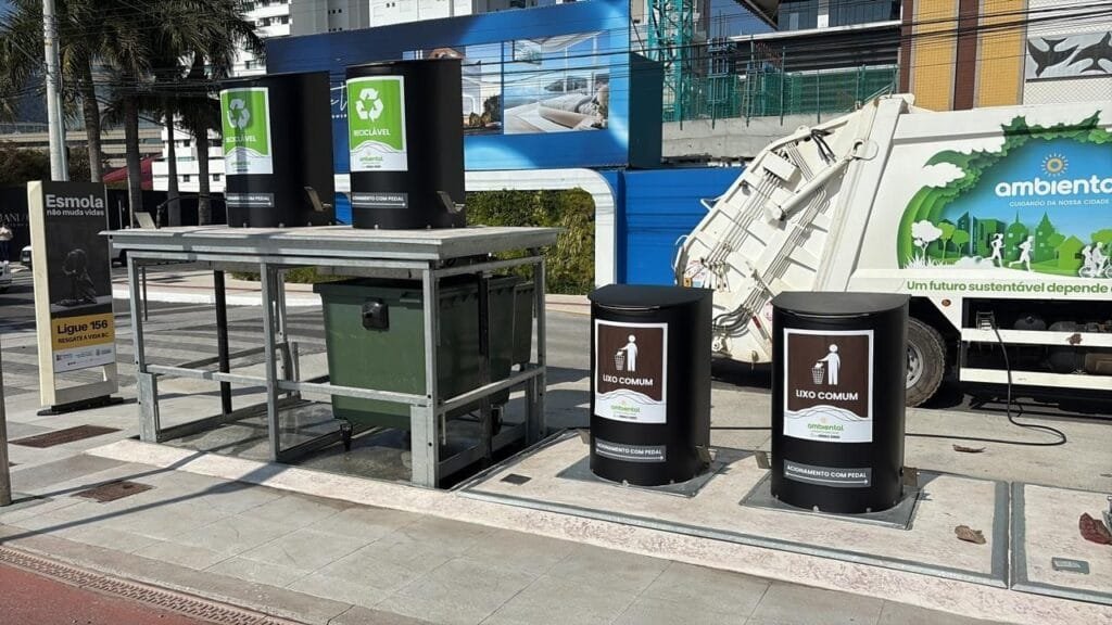 contentores subterrâneos,coleta de resíduos Balneário Camboriú,modernização urbana