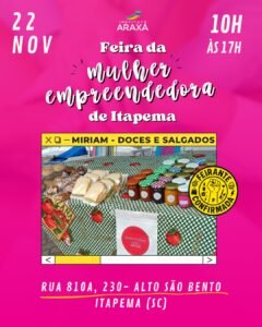 Feira Itapema,mulheres empreendedoras,Instituto Araxá