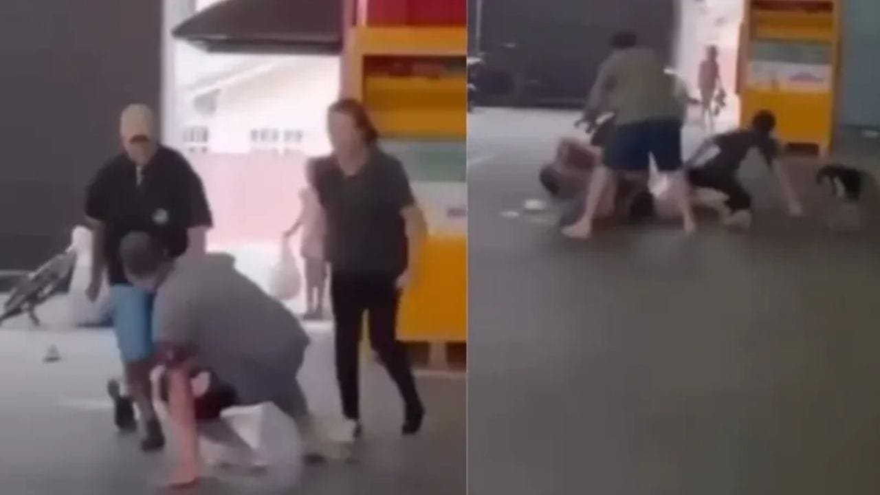 tentativa de homicídio,agressão com faca,Rua Biguaçu,vítima de 43 anos,Bairro dos Municípios,fuga de bicicleta,Polícia Militar,populares,luta corporal,ocorrência policial