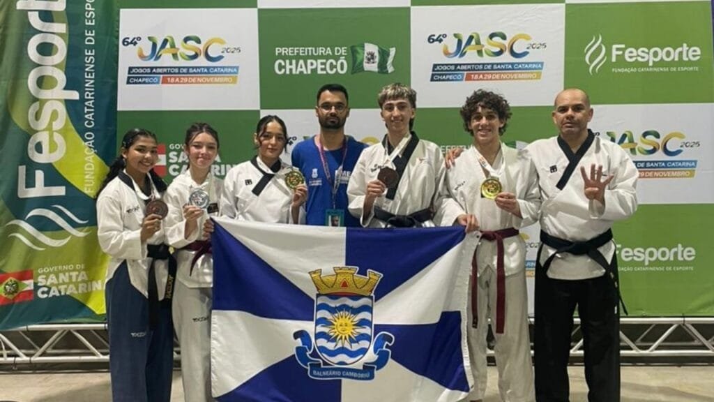 Balneário Camboriú Jasc,FME esporte,atletas BC,Jogos Abertos SC,medalhas Jasc,recordes atletismo,taekwondo BC,delegação BC,modalidades Jasc,esporte catarinense