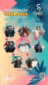 SHED Club verão,CountryBeat Balneário Camboriú,shows SHED,balada em Balneário Camboriú,programação de verão