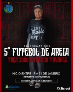 futebol de areia Itapema,campeonato Tabuleiro dos Oliveiras,esporte comunitário,Taça João Patrício Tavares