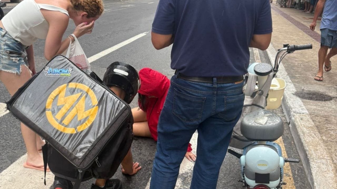 acidente Balneário Camboriú,sinistro de trânsito,Avenida Brasil,motocicleta e ciclomotor