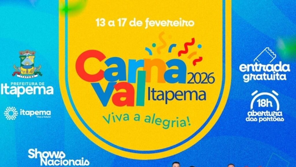 Carnaval de Itapema 2026,Arena Viva Verão Itapema,programação Carnaval Itapema,shows Carnaval Itapema,Prefeitura de Itapema Carnaval,Carnaval gratuito em Itapema,Carnaval Meia Praia,Guilherme & Benuto em Itapema,Munhoz & Mariano Itapema,Maskavo Itapema,Carnaval Infantil Itapema,Carnaval da Pessoa Idosa Itapema,eventos em Itapema fevereiro,turismo em Itapema Carnaval,Carnaval Santa Catarina litoral