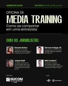 media training Itajaí,oficina de media training ACII,Associação Empresarial de Itajaí evento,comunicação com a imprensa Itajaí,NUCOM ACII oficina,capacitação comunicação empresarial Santa Catarina,workshop media training Itajaí,relacionamento com a imprensa empresas,treinamento porta-voz empresarial,curso de comunicação com jornalistas,jornalistas Itajaí media training,comunicação estratégica empresas,associativismo empresarial Itajaí,treinamento de entrevistas para empresários,comunicação corporativa Santa Catarina