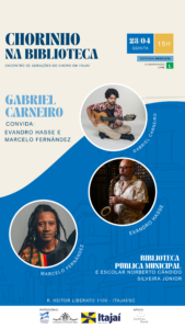 Chorinho na Biblioteca Itajaí,evento cultural Itajaí,Dia Nacional do Choro SC,música instrumental brasileira,choro em Santa Catarina,apresentação gratuita Itajaí,cultura em Itajaí SC,eventos biblioteca Itajaí,Gabriel Carneiro violão,show de choro SC,agenda cultural Itajaí,música ao vivo Itajaí,biblioteca pública Itajaí evento,cultura brasileira choro,programação cultural SC