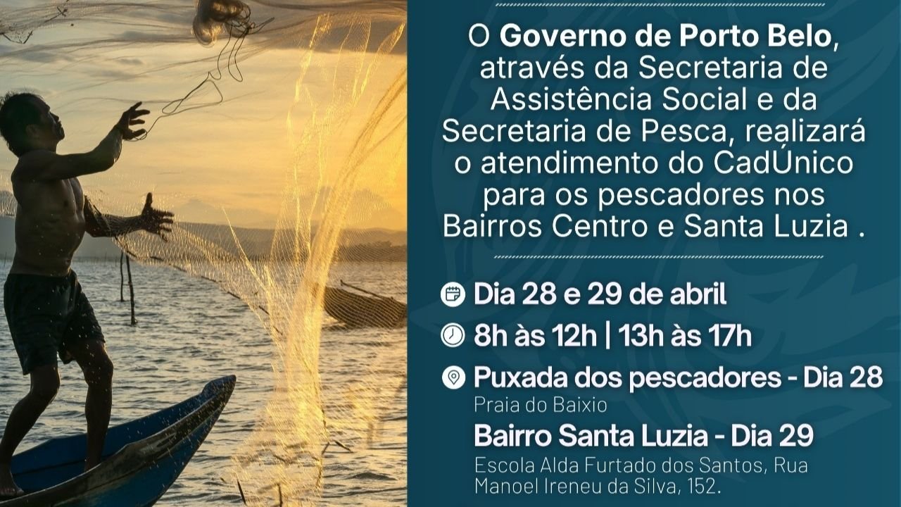 cadastro único porto belo,mutirão cadúnico pescadores,seguro defeso porto belo,pesca artesanal santa catarina,assistência social porto belo sc,atualização cadastro único pescadores,benefício pescadores brasil,mutirão cadastro único sc,renda pescadores defeso,políticas públicas pesca artesanal,secretaria assistência social porto belo,cadastro pescador rpg documentos,pescadores santa luzia porto belo,puxada dos pescadores baixio,regularização cadastro único sc