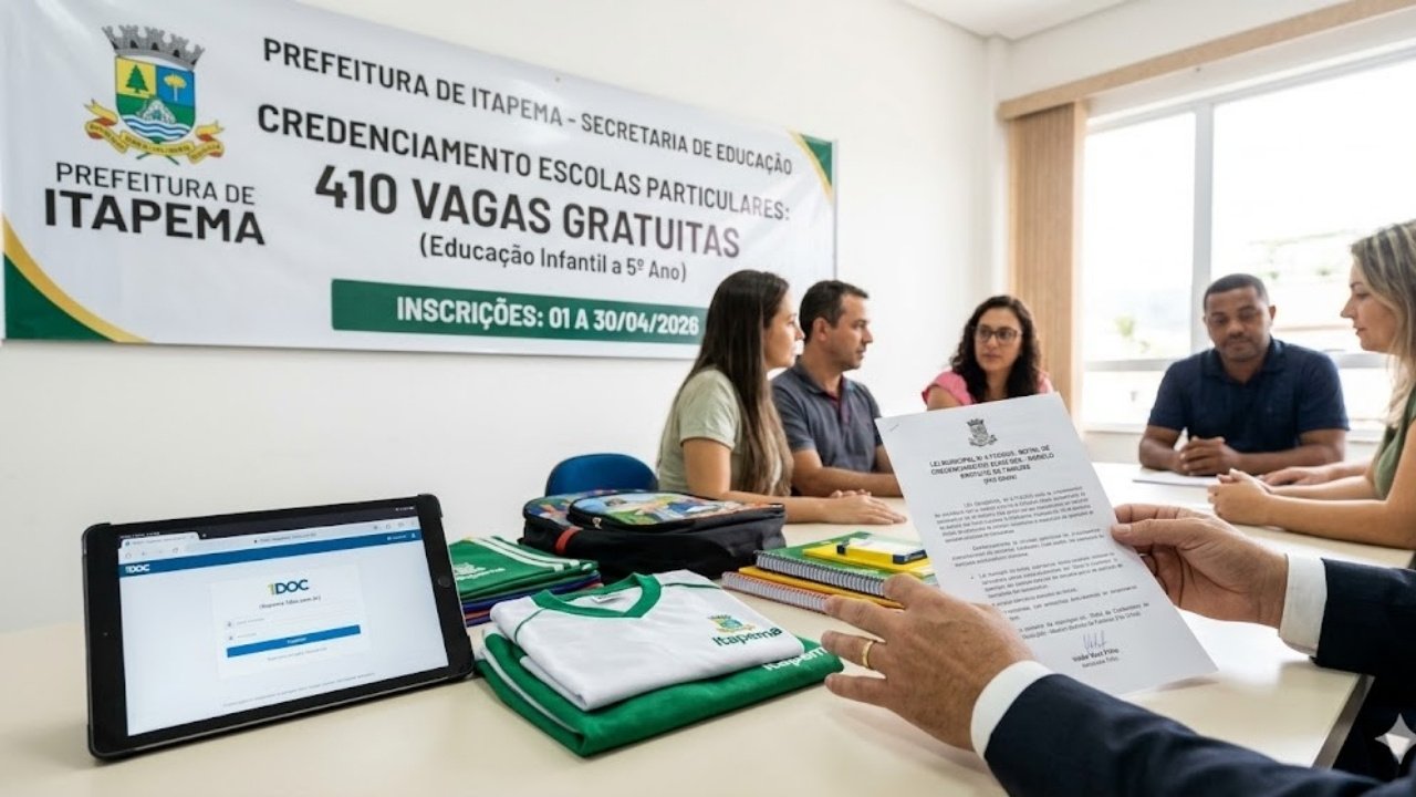 Itapema vagas educação 2026,credenciamento escolas privadas Itapema,fila única educação Itapema SC,vagas creche Itapema,ensino fundamental vagas Itapema,Prefeitura de Itapema educação,ampliação vagas escolares SC,educação pública Itapema,parceria escolas privadas município,COMED Itapema autorização escolas,planejamento educacional Itapema,rede municipal ensino SC,inscrições credenciamento escolas,edital educação Itapema 2026,acesso educação infantil Itapema