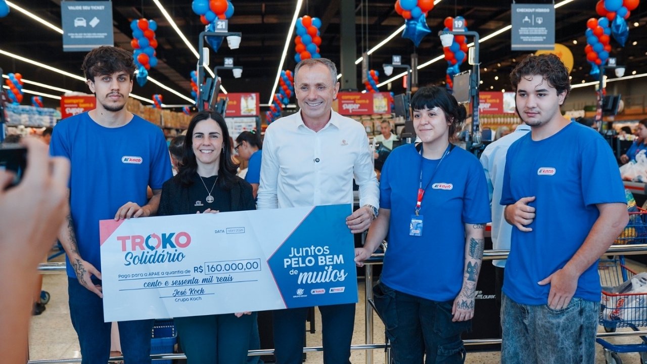 Grupo Koch,Troko Solidário,FEAPAES SC,APAE Santa Catarina,Grupo Koch Santa Catarina,doação Grupo Koch,responsabilidade social empresarial,inclusão social SC,supermercados Santa Catarina,José Koch,Troko Solidário 2026,varejo catarinense,projetos sociais Santa Catarina,Grupo Koch Itapema,Grupo Koch Tijucas,FEAPAES Santa Catarina,doações para APAE,impacto social empresarial