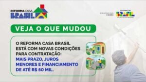 Reforma Casa Brasil,Minha Casa Minha Vida,financiamento para reforma,crédito habitacional,Caixa Econômica Federal,reforma de imóveis,melhoria habitacional,programa habitacional,déficit habitacional,financiamento de até 50 mil reais,juros abaixo de 1% ao mês,renda familiar até 13 mil reais,acessibilidade residencial,energia solar residencial,reforma de casas,crédito para construção,programa do governo federal,habitação no Brasil