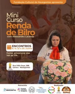 oficina de renda de bilro,renda de bilro em Navegantes,inscrições abertas Navegantes,cultura popular,Escola Culturas Populares,artesanato catarinense,patrimônio cultural imaterial,oficinas culturais gratuitas,Fundação Cultural de Navegantes,Prefeitura de Navegantes,renda de bilro Santa Catarina,tradição açoriana,curso gratuito de artesanato,cultura em Navegantes,saberes tradicionais,atividades culturais gratuitas,Instituto Ecovida,formação cultural,oficina de artesanato,litoral catarinense