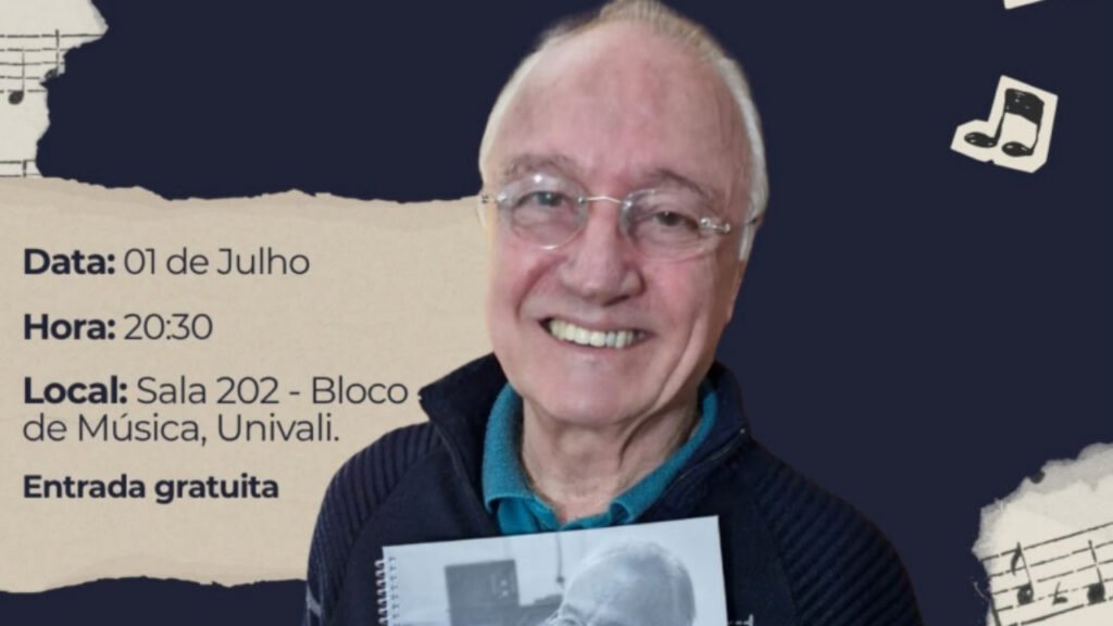 Conservatório de Música Popular Carlinhos Niehues,Arnou de Melo,Songbook Arnou de Melo,Itajaí,Santa Catarina,Univali,workshow,música instrumental brasileira,lançamento de livro de partituras,cultura em Itajaí,evento gratuito em Itajaí,educação musical,contrabaixista Arnou de Melo,músicos de Santa Catarina,programação cultural,show musical,evento de música instrumental,lançamento cultural em Itajaí