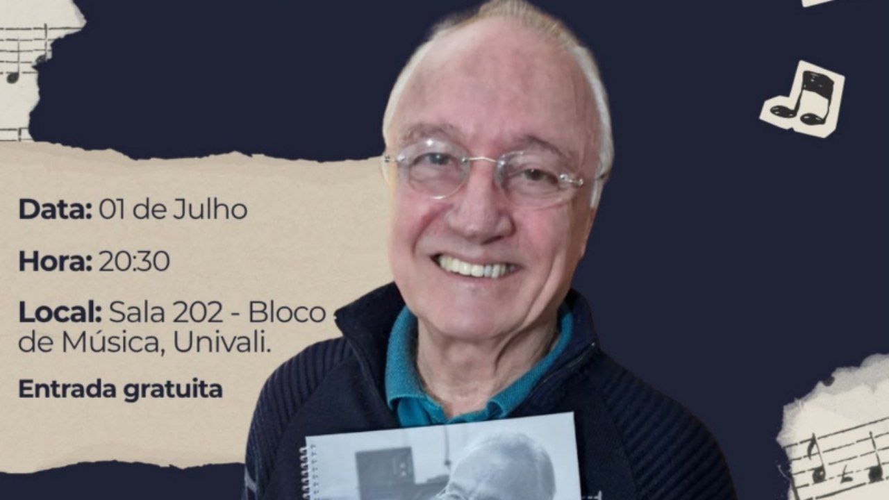 Conservatório de Música Popular Carlinhos Niehues,Arnou de Melo,Songbook Arnou de Melo,Itajaí,Santa Catarina,Univali,workshow,música instrumental brasileira,lançamento de livro de partituras,cultura em Itajaí,evento gratuito em Itajaí,educação musical,contrabaixista Arnou de Melo,músicos de Santa Catarina,programação cultural,show musical,evento de música instrumental,lançamento cultural em Itajaí