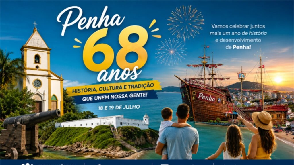 Penha,aniversário de Penha,68 anos de Penha,emancipação de Penha,Prefeitura de Penha,programação aniversário de Penha,eventos em Penha,turismo em Penha,festas em Santa Catarina,shows em Penha,cultura em Penha,atrações em Penha,comemoração em Penha,desenvolvimento de Penha,calendário de eventos de Penha,lazer em Penha,litoral de Santa Catarina,aniversário do município de Penha