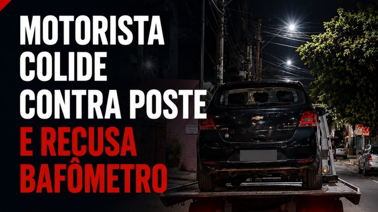 Balneário Camboriú,acidente em Balneário Camboriú,Polícia Militar de Santa Catarina,PMSC,colisão contra poste,motorista autuado,teste do bafômetro,recusa ao etilômetro,acidente de trânsito,Avenida Alvim Bauer,embriaguez ao volante,infração de trânsito,licenciamento vencido,veículo removido,segurança pública,fiscalização de trânsito,trânsito em Balneário Camboriú,ocorrência policial,Código de Trânsito Brasileiro,notícias de Balneário Camboriú