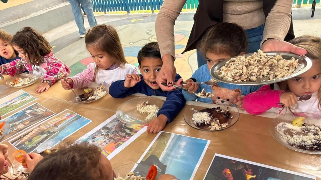 Projeto Cultura Viva Balneário Camboriú,tainha na folha de bananeira,educação infantil Balneário Camboriú,NEI Brilho do Sol,Rede Municipal de Ensino Balneário Camboriú,cultura local Balneário Camboriú,pesca da tainha Balneário Camboriú,Praia do Estaleiro Balneário Camboriú,gastronomia tradicional Santa Catarina,boi de mamão Balneário Camboriú,atividade cultural crianças Balneário Camboriú,pesca artesanal Santa Catarina,tradições açorianas Balneário Camboriú,secretaria de Educação Balneário Camboriú,projeto pedagógico cultura Santa Catarina