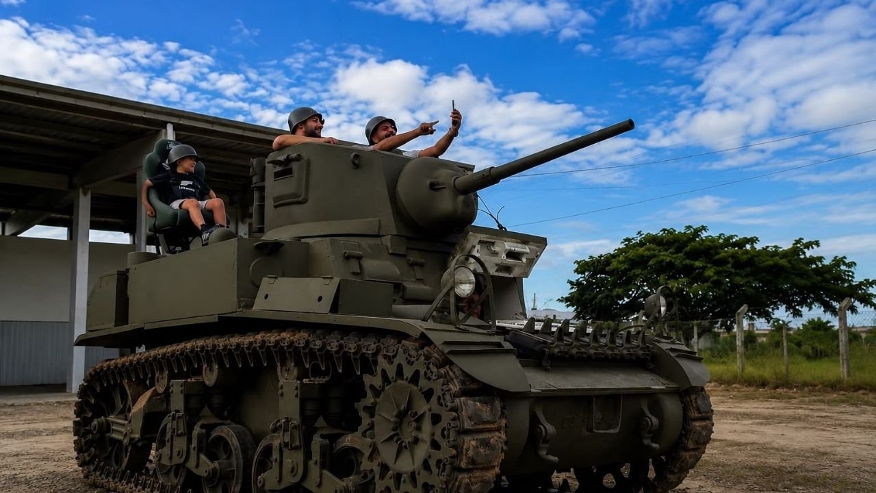 Bravura Park,passeio em blindados,parque temático militar,Tijucas SC,turismo em Santa Catarina,acervo militar América Latina,blindados militares Tijucas,atração turística catarinense,tanque de guerra passeio,parque militar Brasil,pré-abertura Bravura Park,ingressos Bravura Park,tirolesa Tijucas,arvorismo tático,airsoft Tijucas,aerobarco Bravura Park,turismo BR-101,investimento parque temático,atrativo turístico Santa Catarina,viaturas militares Brasil