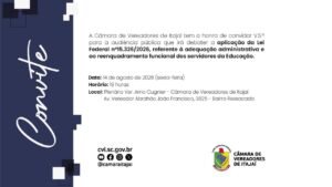 Itajaí,Câmara de Vereadores de Itajaí,audiência pública Itajaí,educação infantil,professores da educação infantil,magistério,Lei Federal 15.326/2026,reenquadramento funcional,servidores da educação,Sindifoz,Fetram-SC,Freifoz,Movimento Somos Todas Professoras,educação pública Itajaí,Santa Catarina,legislação educacional,profissionais do magistério