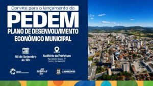 Plano de Desenvolvimento Econômico Municipal,PEDEM,PEDEM Camboriú,Camboriú,desenvolvimento econômico,desenvolvimento econômico em Camboriú,economia de Camboriú,planejamento econômico municipal,economia local,desenvolvimento empresarial,ambiente de negócios,empreendedorismo,SEBRAE/SC,Programa Cidade Empreendedora,Tecnologia e Indústria,Turismo,Construção Civil,Comércio,estratégias econômicas,oportunidades de negócios