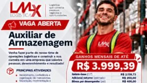 vagas de emprego em Navegantes,LMX Logística vagas,25 vagas em Navegantes,Feirão de Vagas LMX Logística,auxiliar de armazenagem Navegantes,emprego em Navegantes SC,vagas de logística em Santa Catarina,contratação imediata Navegantes,vagas para auxiliar de logística,salário auxiliar de armazenagem,ganhos de até R$ 3.999,39,vagas na operação logística Soprano,empregos no litoral catarinense,processo seletivo em Navegantes,como enviar currículo para LMX Logística,benefícios para auxiliar de armazenagem,vagas de emprego outubro 2026,recrutamento presencial Navegantes,mercado de trabalho em Santa Catarina,oportunidades de emprego em logística