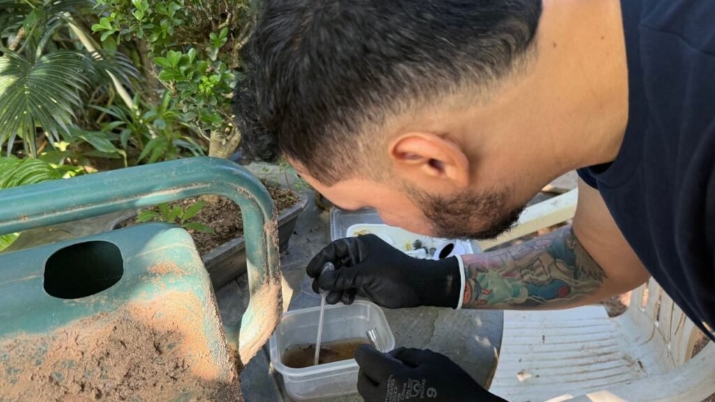 foco de dengue em Balneário Camboriú,dengue na Praia dos Amores,Vigilância Ambiental de Balneário Camboriú,mosquito Aedes aegypti,combate à dengue em Santa Catarina,operação contra a dengue,entulhos retirados em Balneário Camboriú,limpeza de residência na Praia dos Amores,prevenção da dengue,larvas do mosquito da dengue,saúde pública em Balneário Camboriú,riscos sanitários e ambientais,retirada de entulhos,ação conjunta da prefeitura,Secretaria de Saúde de Balneário Camboriú,combate ao mosquito transmissor da dengue,chikungunya e zika,febre amarela e Aedes aegypti,fiscalização ambiental em Balneário Camboriú,prevenção de focos de dengue